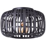 Brilliant Maderarow Luz de techo Metal Bambú Negro Madera | 320mm - Apta para 1x E27