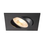 SLV New Tria 68 Foco Aluminium Negro Cuadrado | Recorte 68mm - Apta para 1x GU10 