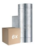 Multipack 6x Nordlux Tin Luz De Pared Brushed Aluminium | Apta para 2x GU10