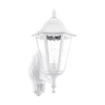 Eglo Luz De Pared Navedo Aluminium Blanco | IP44 - Apta para 1x E27 - Sensor De Movimiento