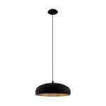 Eglo Colgante De Luz Moga 1 Acero Negro Cobre | IP20 - Apta para 1x E27 