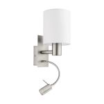 Eglo Luz De Pared Pasteri Acero Níquel Satinado 40 | IP20 - Incl. Foco y Excl. 1x E27
