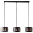 Brilliant Tyas Colgante De Luz Metal Negro Oro | Apta para 3x E27