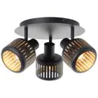 Brilliant Tyas Luz de techo  Aluminium Metal Negro Oro | 370mm -  Apta para 3x E14