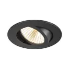 SLV New Tria 68 Foco Aluminium Negro Esférica 8.3W 750lm 38D - 930 Luz Cálida | Recorte 68mm -  Mejor Reproducción De Color - Regulable 