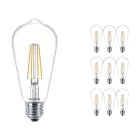 Multipack 10x Philips Corepro LED Bulbo E27 Edison con Filamento Clara 7W 806lm - 827 Luz muy Cálida | Reemplazo 60W