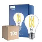 Multipack 10x Philips Master LED E27 Pera Con Filamento Clara 7.2W 1055lm - 922-927 Dim To Warm | Mejor Reproducción De Color - Regulable - Reemplazo 75W