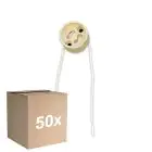 Multipack 50x Universal GU10 Casquillo - Universele GU10 Fitting - Blanco 0.1m - 2 pole 0.5mm2 (Para Noxion)