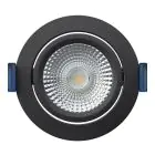 EcoDim Empotrado Foco Negro 6W 450lm 60D 827- 860 Ajustable Blanco | RGB - 85mm - Recorte 75mm - IP54 - Zigbee Regulable
